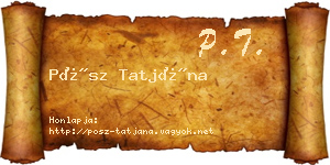 Pósz Tatjána névjegykártya